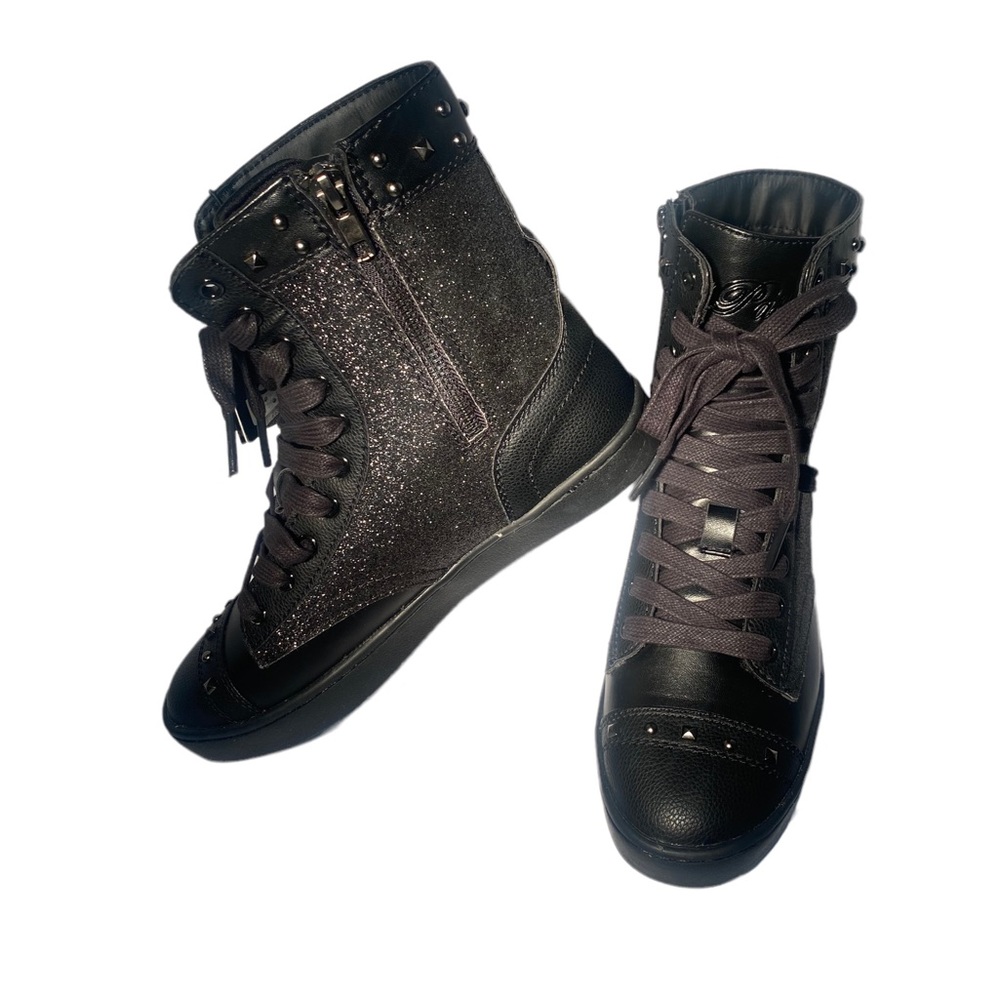 Pastry Girls High Top Sneaker's Black w/Glitter Size 5,